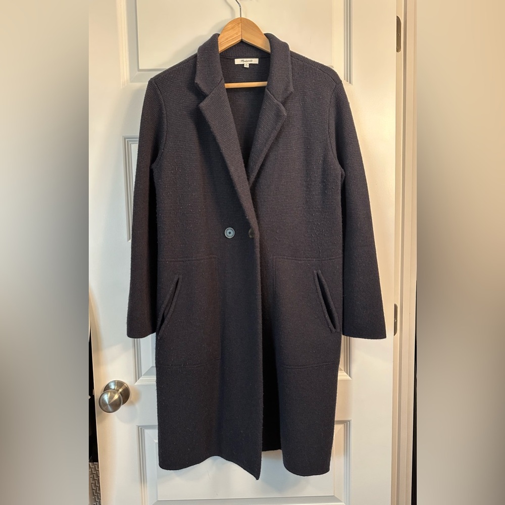 Madewell Navy wool blend knit coat